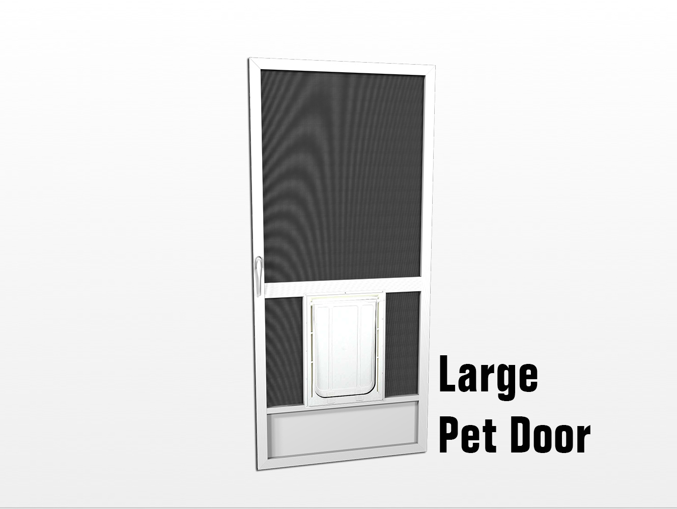 screen door with cat door built in