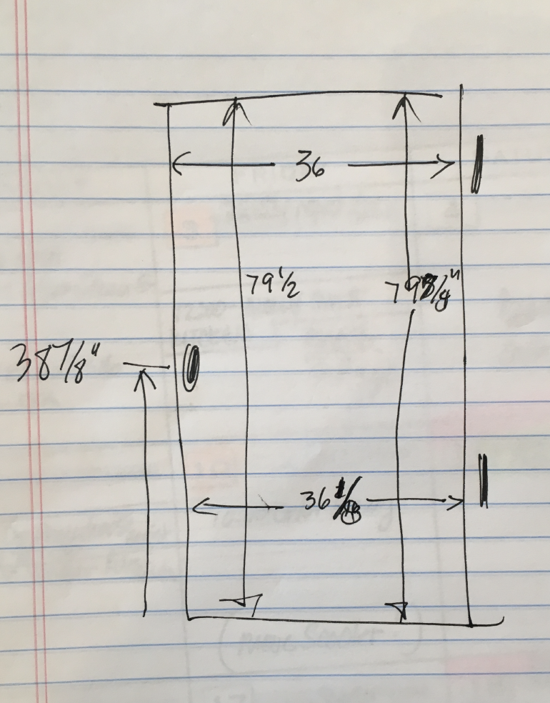 Adair's Screen Door Dimensions Sketch