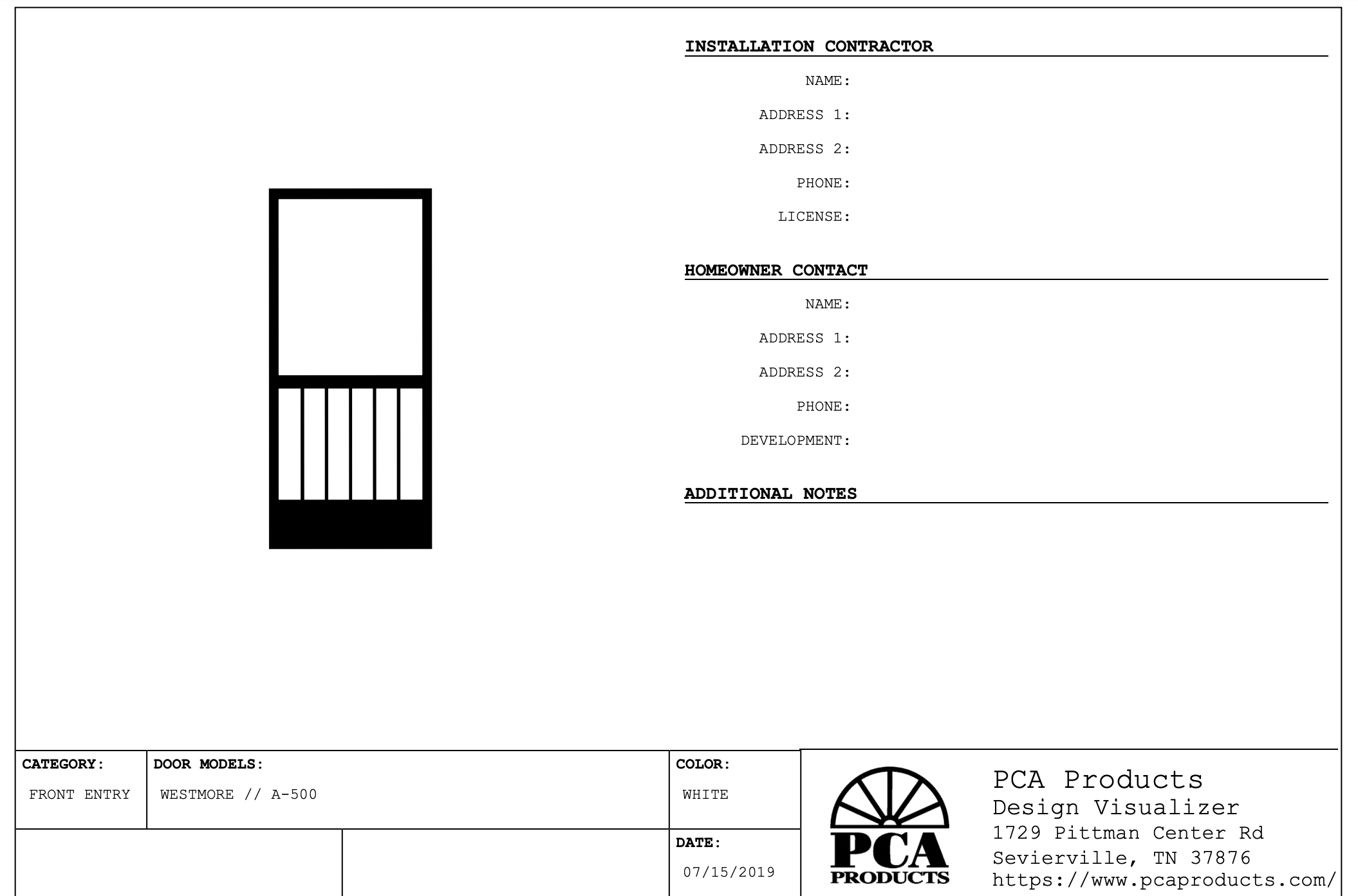 Approval Drawing for the Westmore A-500