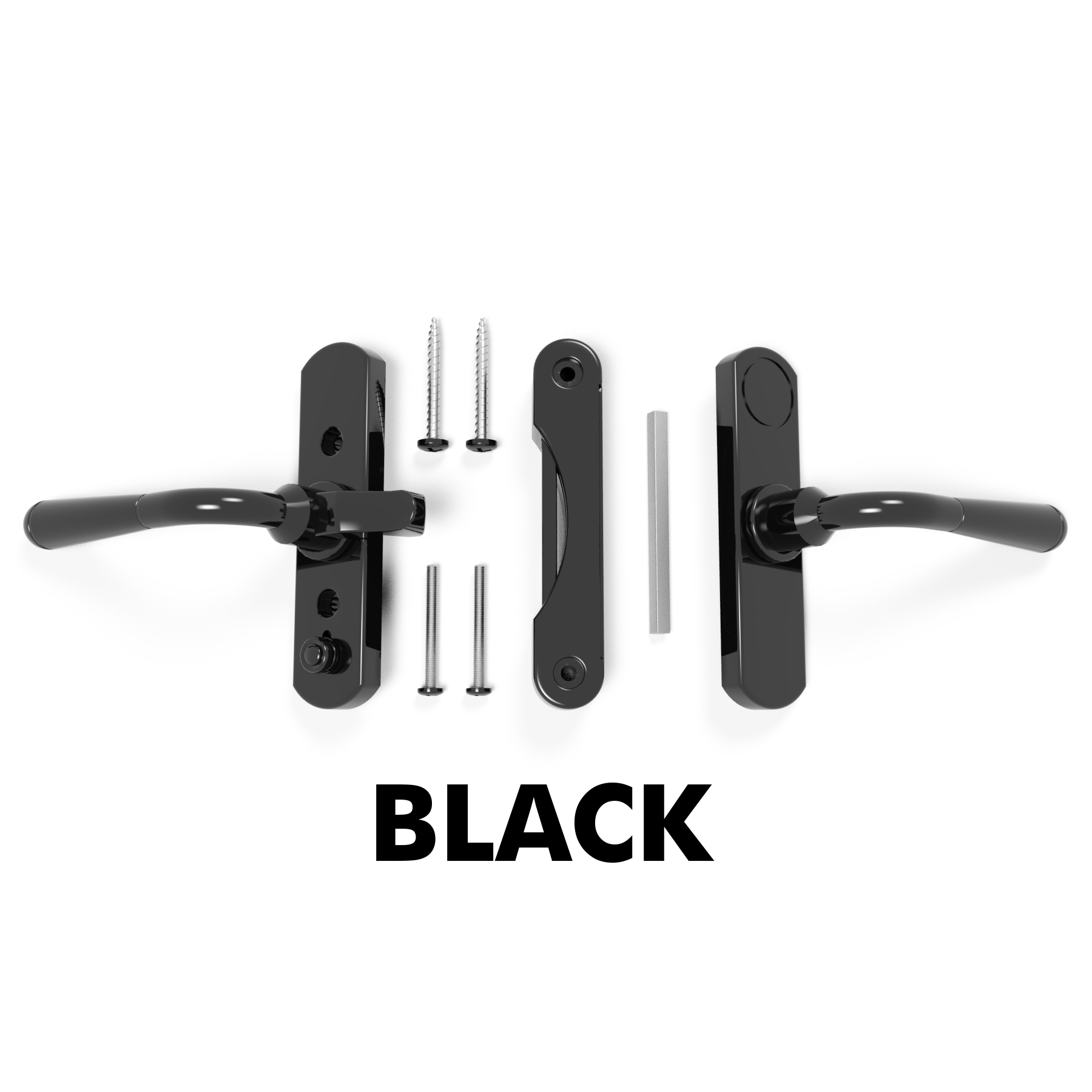 Beautiful, Black Space Aluminum Door Handle- Interior Lock